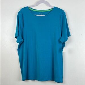 The Talbots Tee New Women’s 2X Plus Short Sleeve 100% Pima Cotton Top